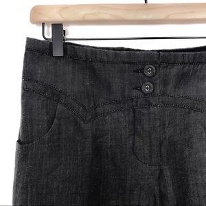 ELEVENSES • Gray Wide Leg Linen Blend Sailor Pants